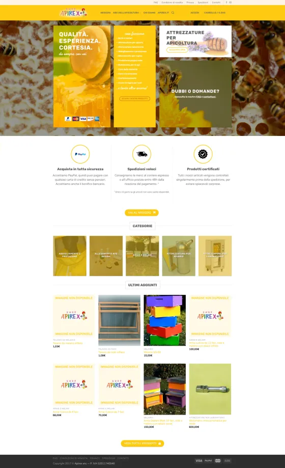 Screenshot of the Apirex website