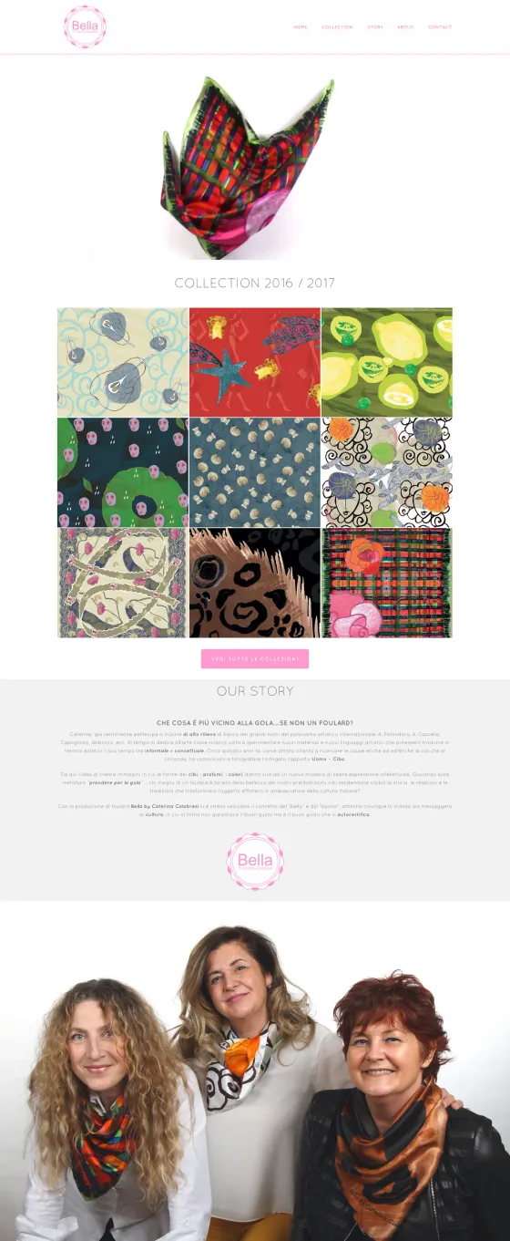 Screenshot of the Bella by Caterina Calabresi website