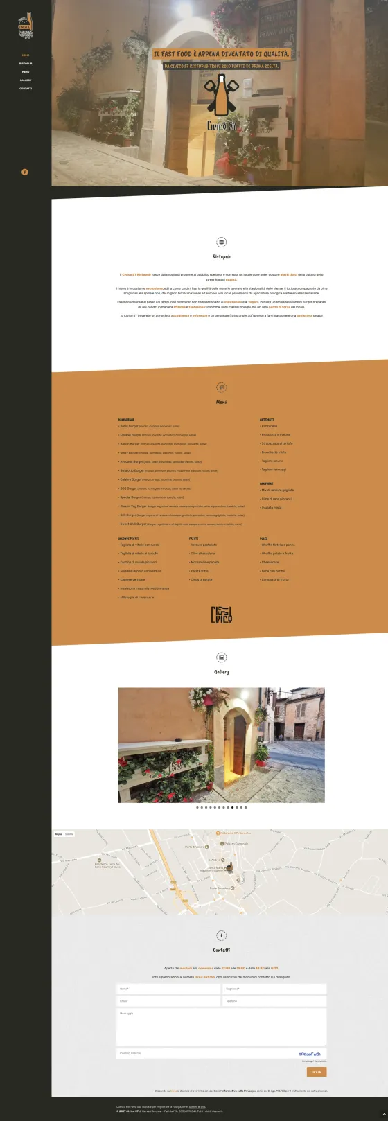 Screenshot of the Civico 57 website