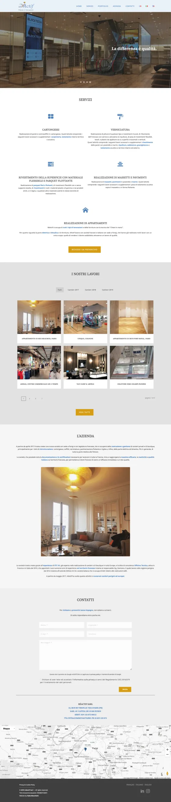 Screenshot of the EFC - réActif website