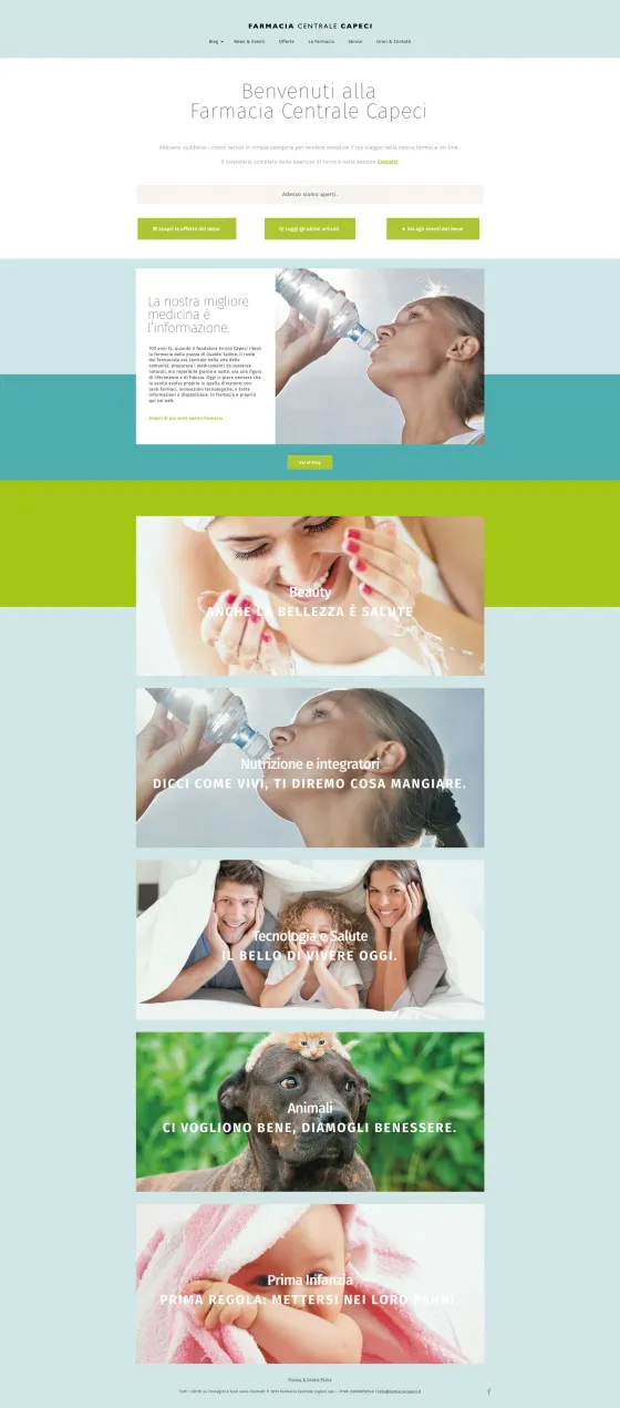 Screenshot of the Farmacia Capeci website