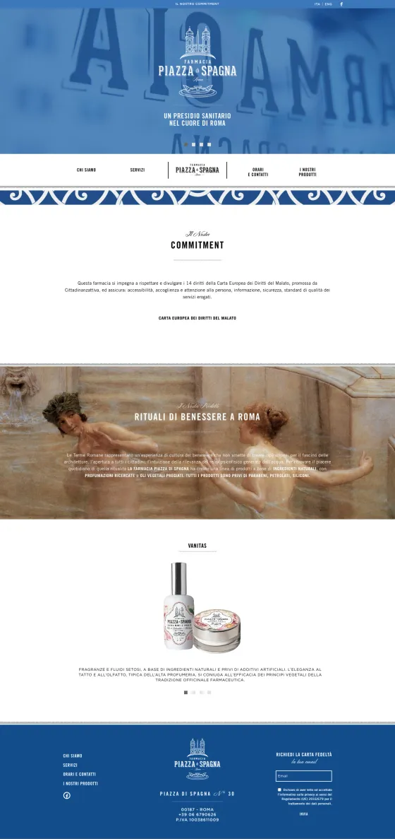 Screenshot of the Farmacia Piazza di Spagna website
