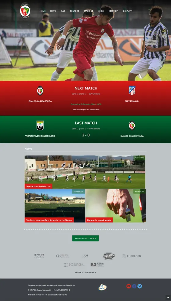 Screenshot of the Gualdo Casacastalda website