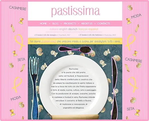 Screenshot of the Pastissima website