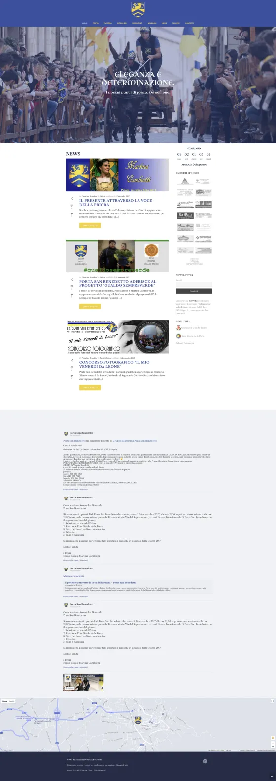 Screenshot of the Porta San Benedetto website