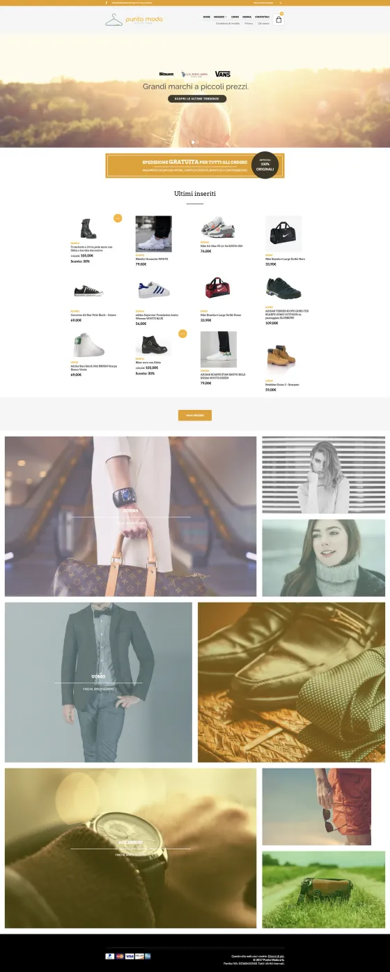 Screenshot of the Punto Moda - Outlet Firme website