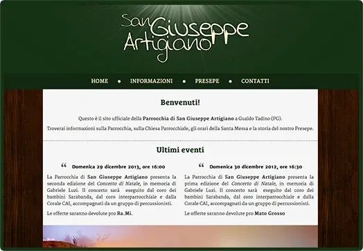 Screenshot of the San Giuseppe Artigiano website