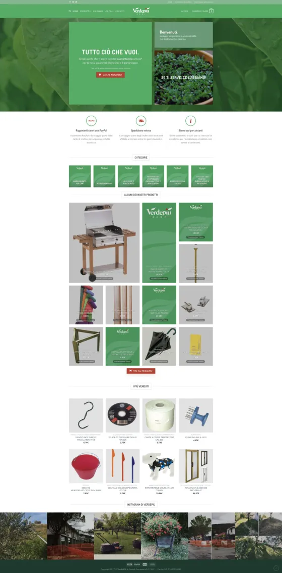Screenshot of the Verdepiù website