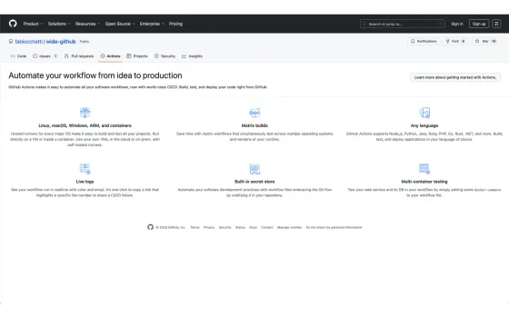 A GitHub page with Wide GitHub enabled: the content fills the whole width of the window